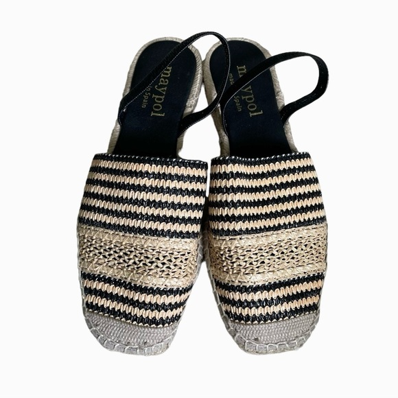 MAYPOL Woven Sling Back Espadrilles Sandals
Black Tan 40 - Picture 4 of 14